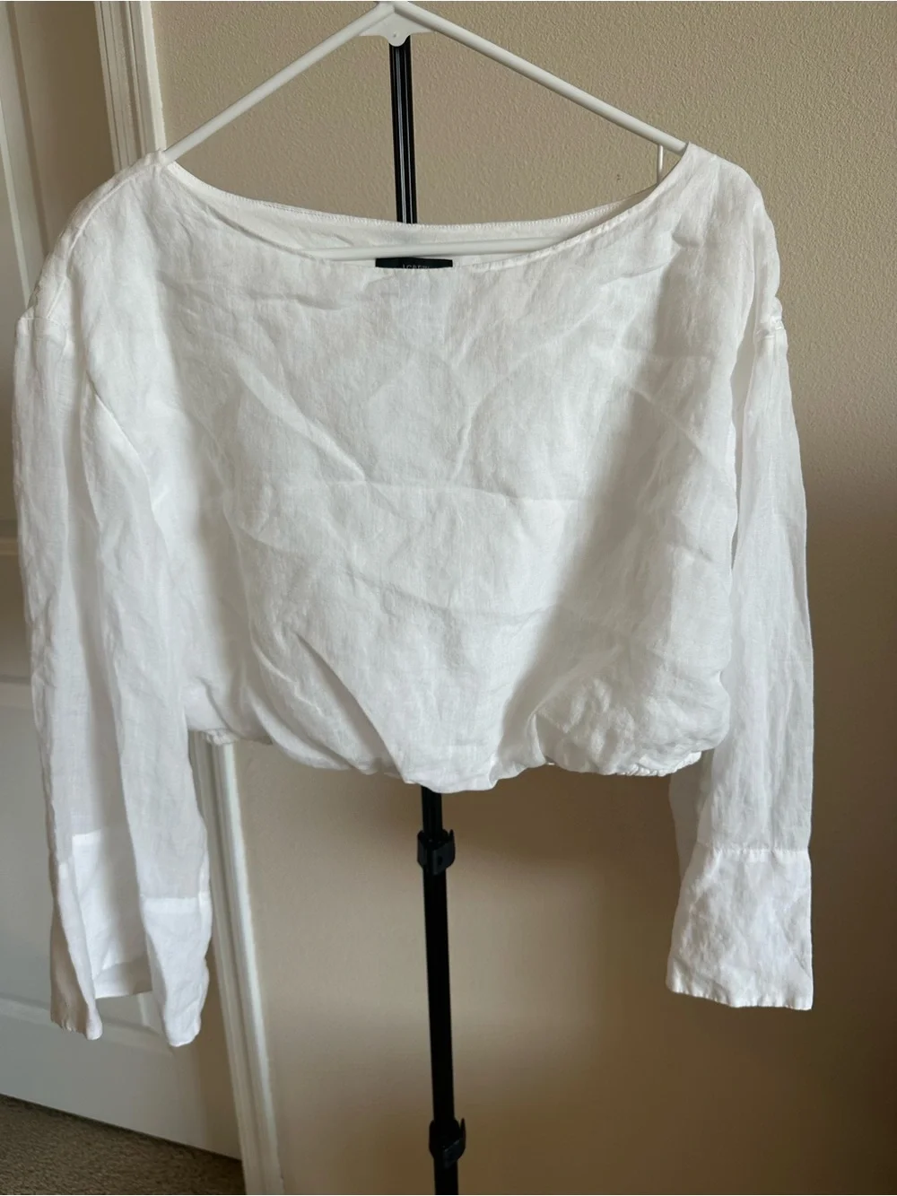 J. Crew White 100% Ramie Cropped Top
